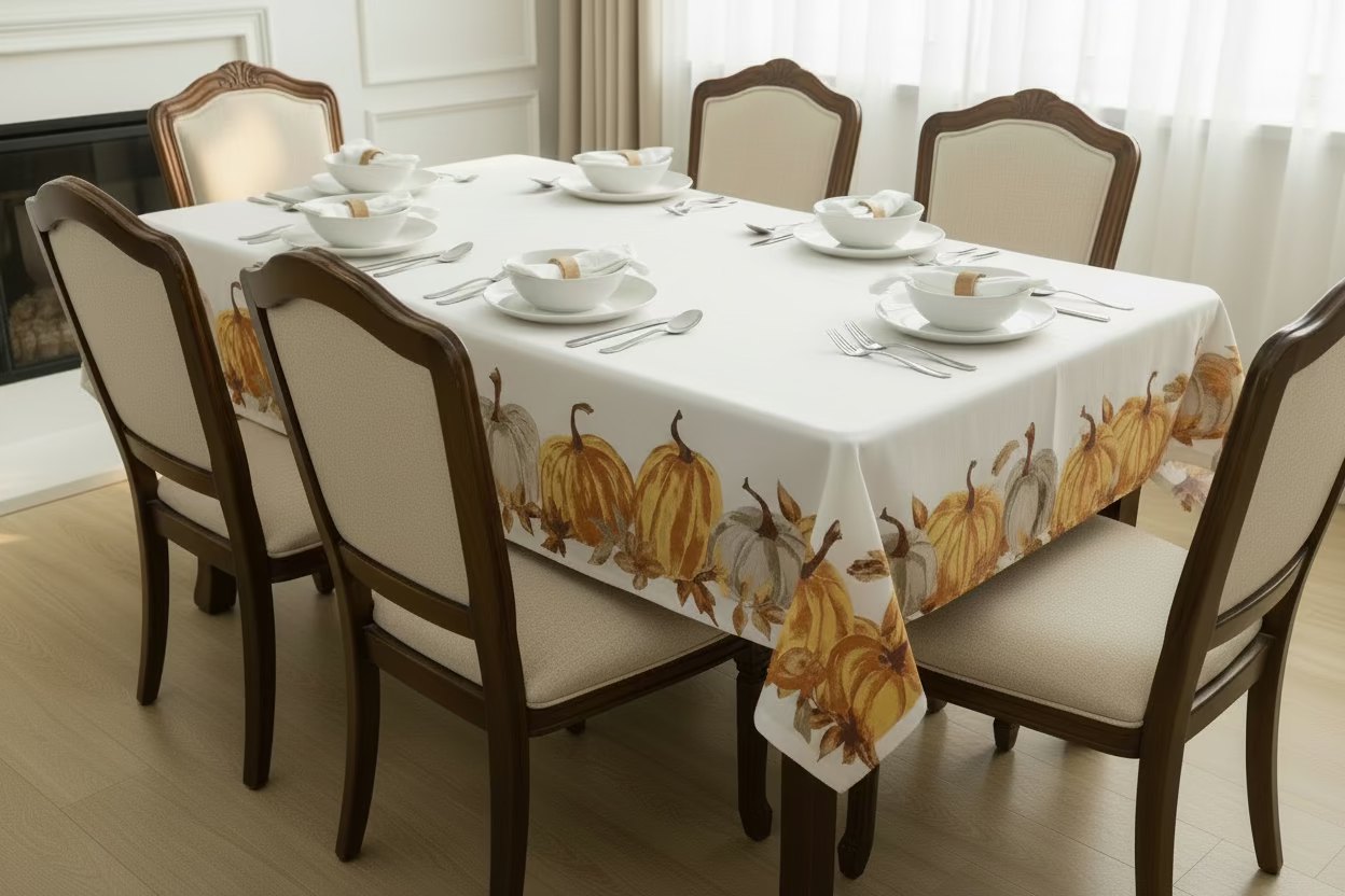 Pumpkin Print Table Cloth.