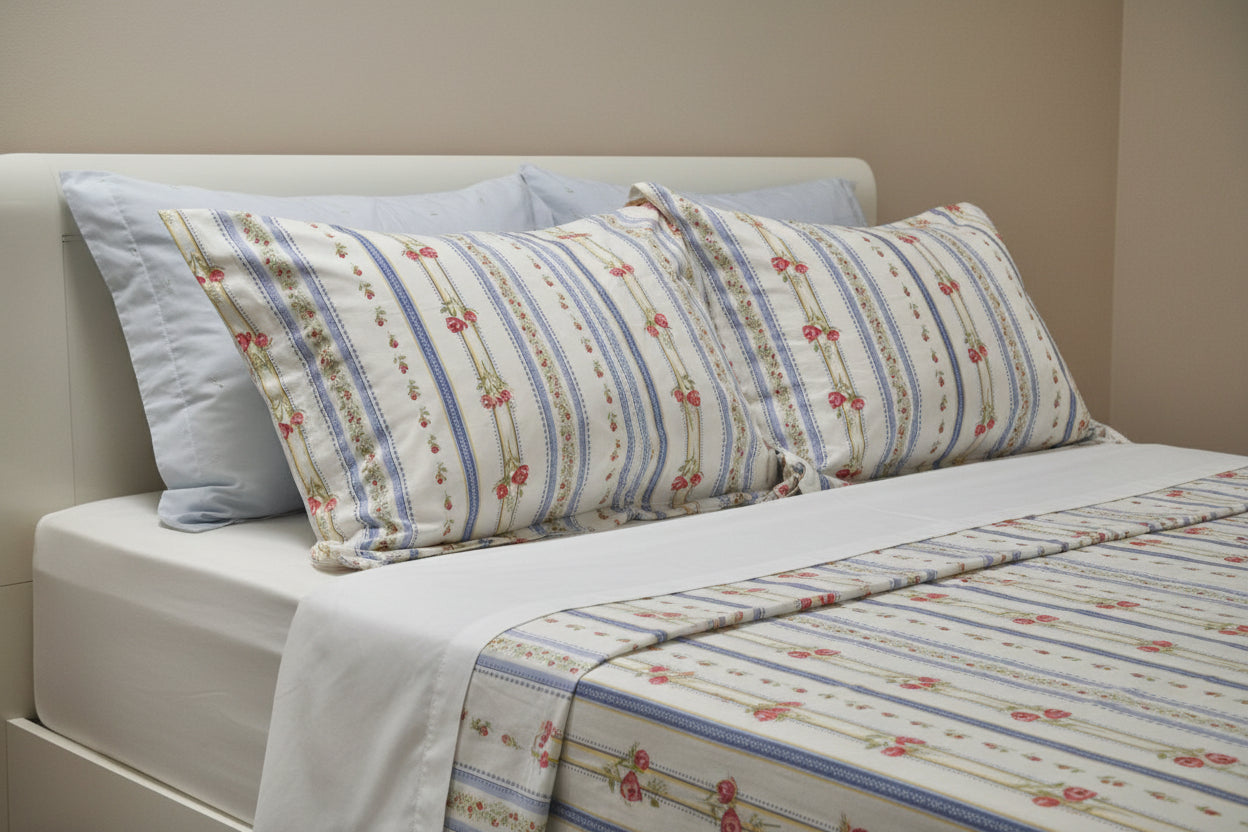 ENGLISH ROSE - Flat sheet - King Size Premium cotton bedsheet
