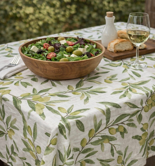 Olive Print Table Cloth (6 to 8 seater)