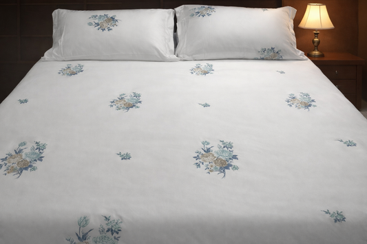 IVORY PETALS, Super King size Flatsheet.