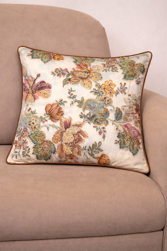 Florentine Gold Cushion Cover with bold piping edges