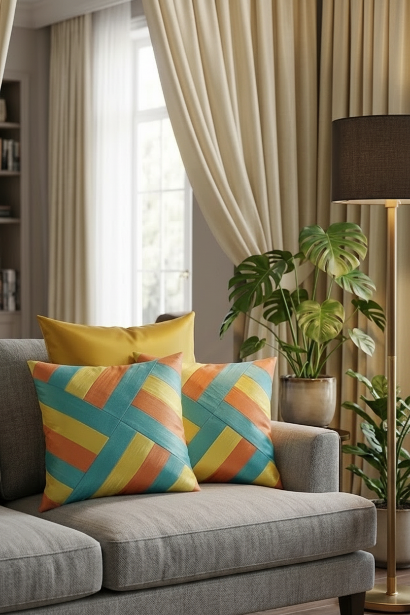 Sunbeam Cross Patchwork Cushion Cover