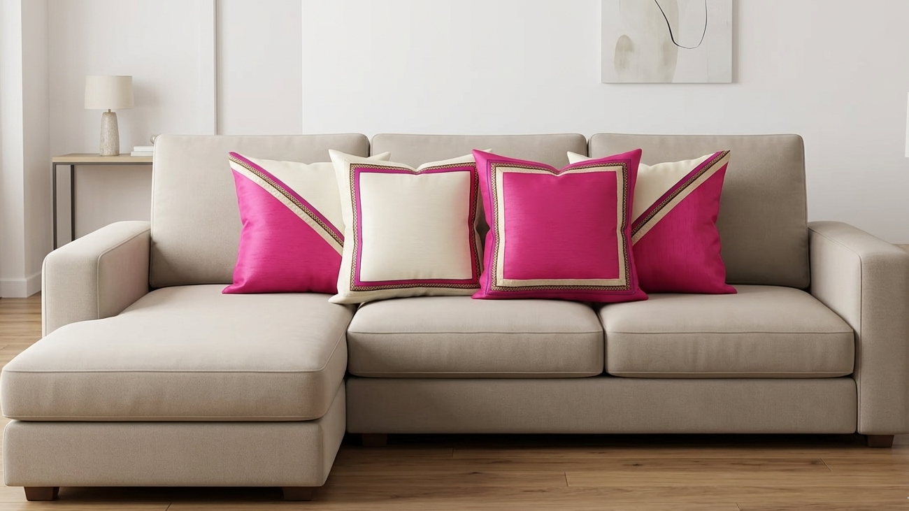 Pink & White Cushion Covers - Set of 2