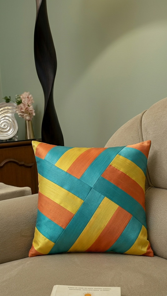 Sunbeam Cross Patchwork Cushion Cover