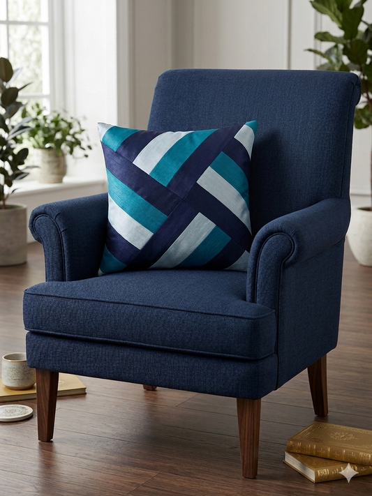 Midnight Weave Patchwork Cushion Cover