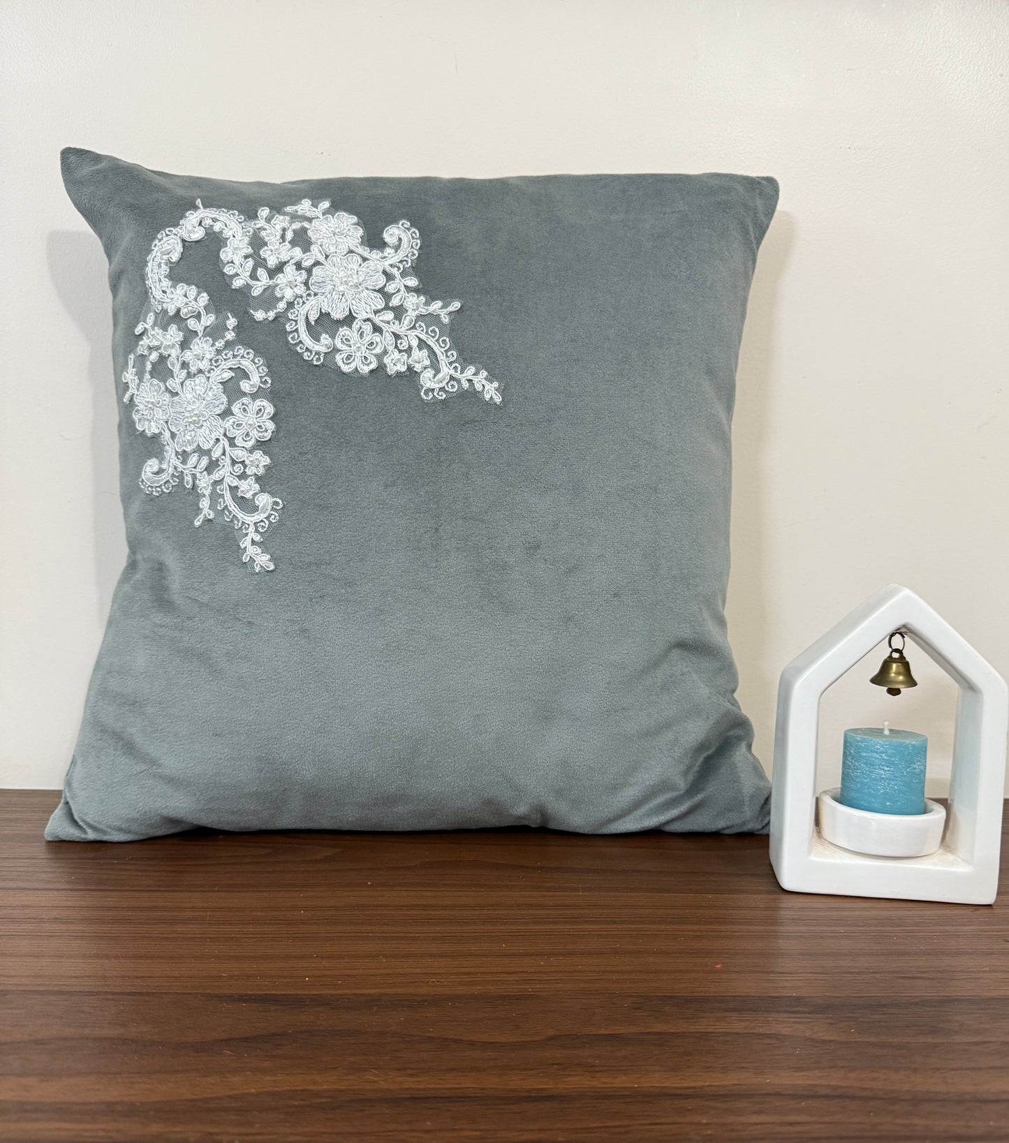 Grey Velvet Cushion Cover -Set of 2