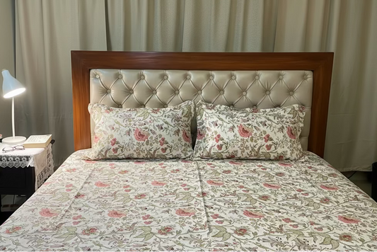 Peach Meadow Bed sheet with 2 pillow covers
