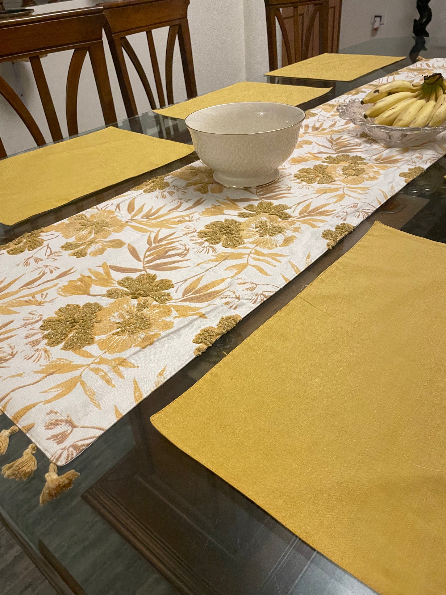Golden Bloom Table Runner