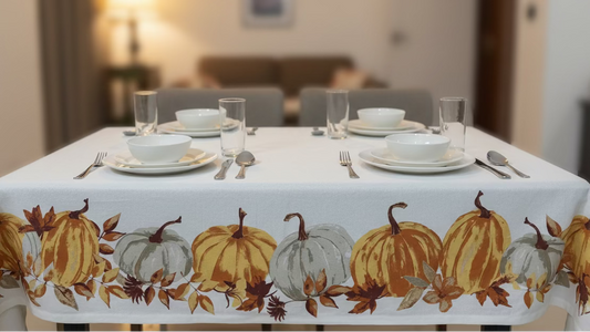 Pumpkin Print Table Cloth.