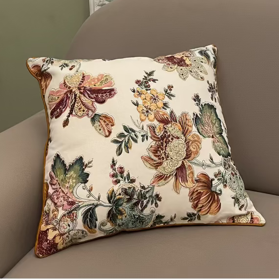 Florentine Gold Cushion Cover with bold piping edges