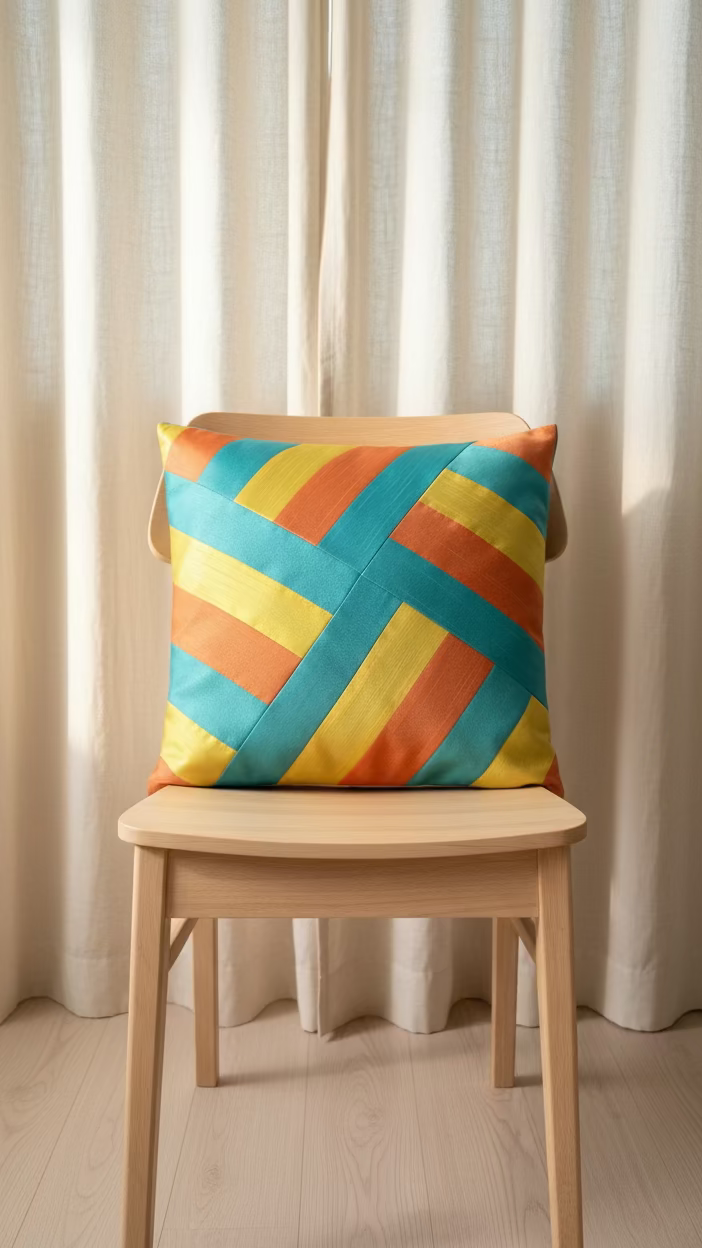 Sunbeam Cross Patchwork Cushion Cover