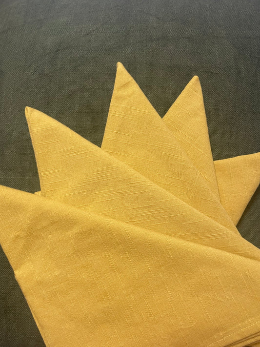Yellow Mustard Table Napkins - Set of Six