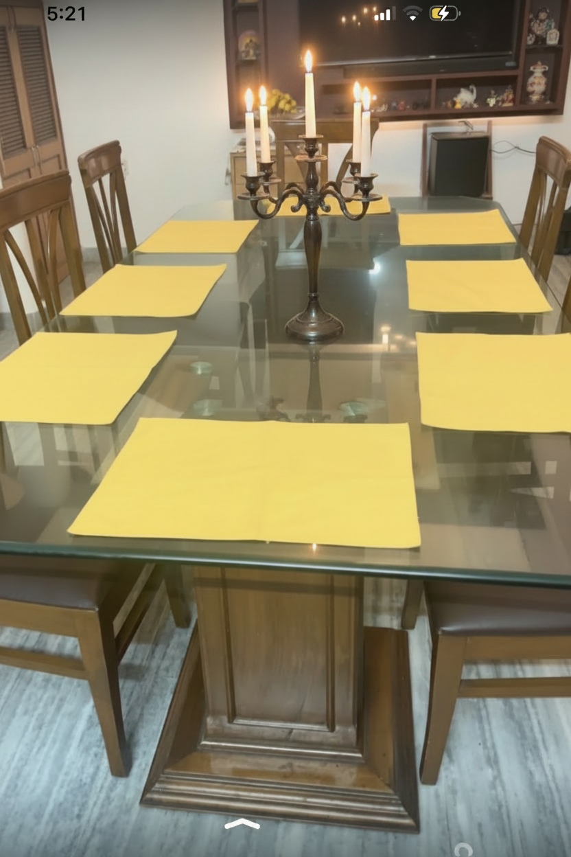Yellow mustard Table Mats - Set of Six